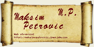 Maksim Petrović vizit kartica